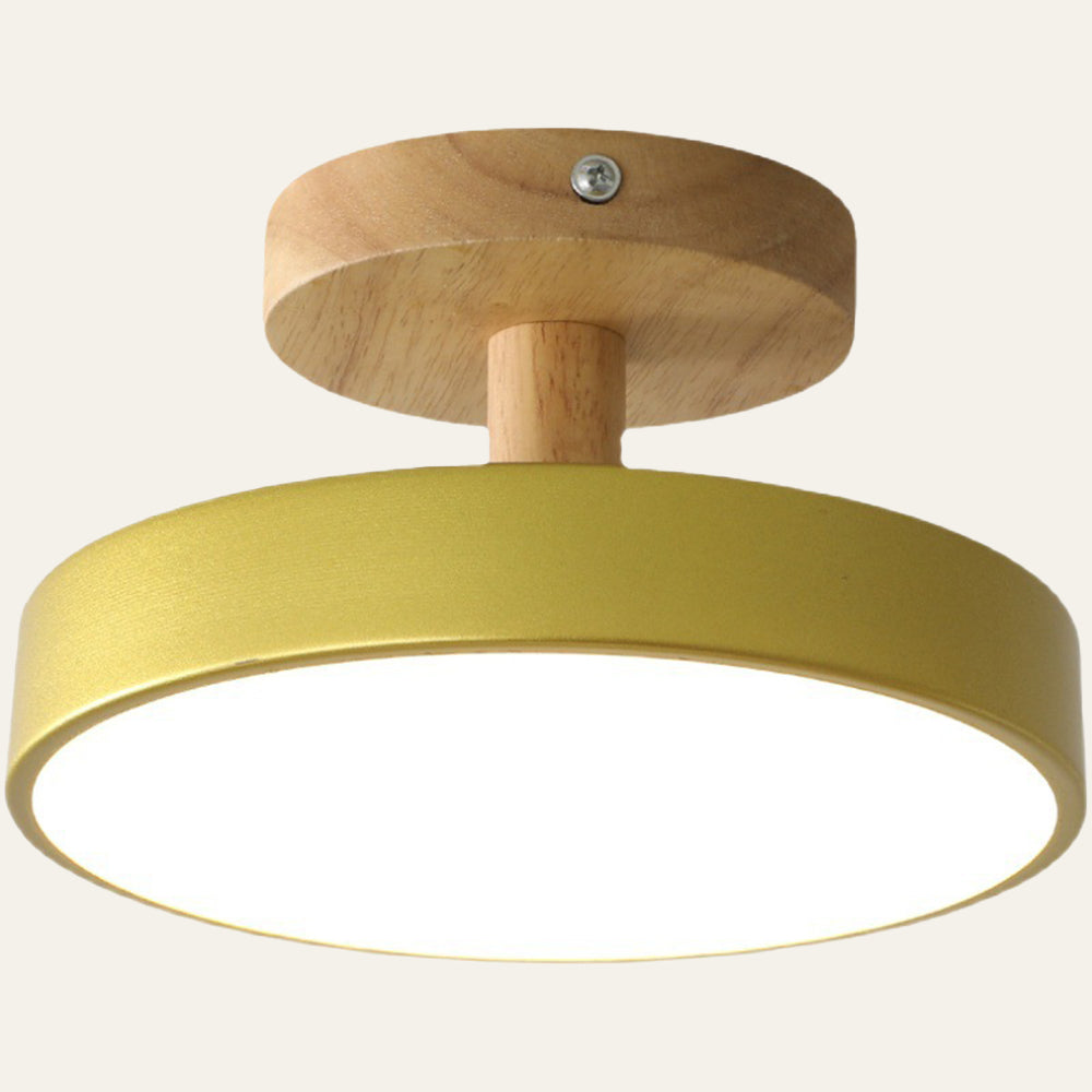 Nörd – Scandinavische Plafondlamp met Houten Basis & Zacht Pastel Design