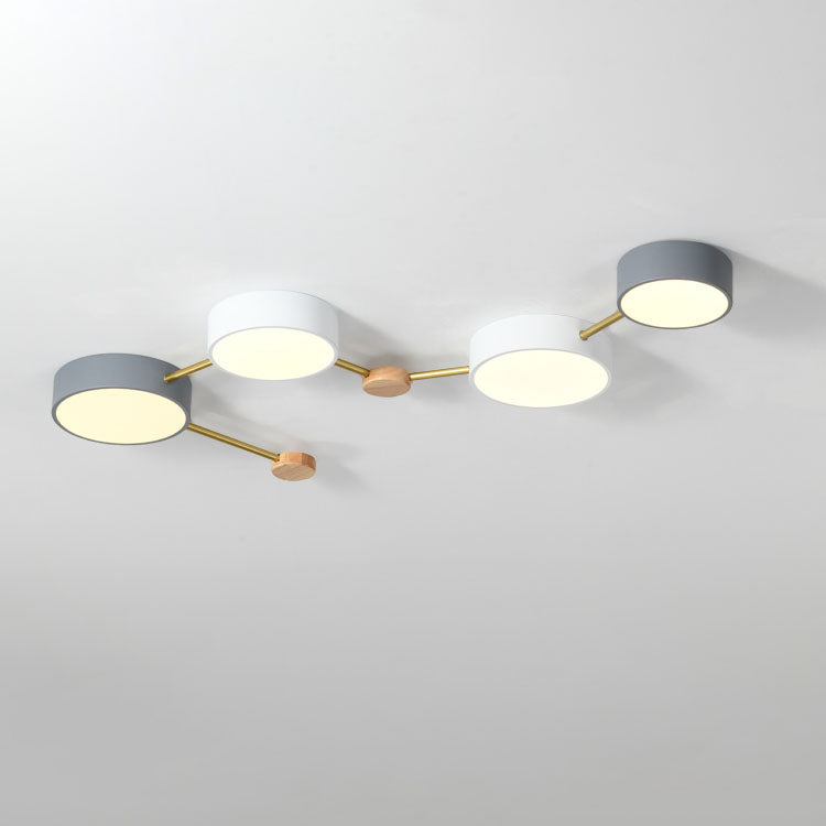 Moderne LED Plafondlamp met Hout en Acryl in een Strak Design