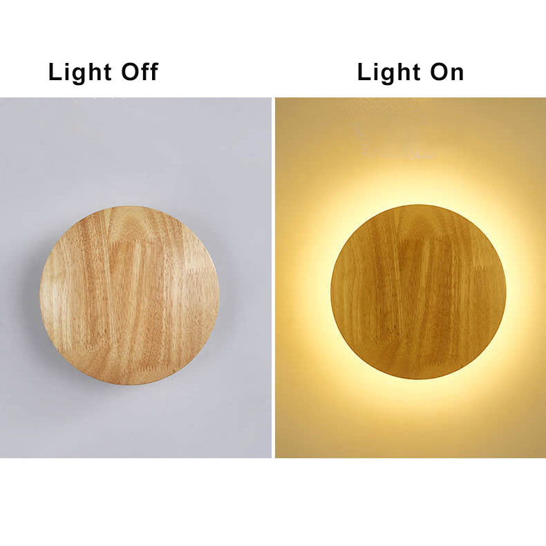 Moderne Houten LED Wandlamp – Minimalistisch Design – Voor Woonkamer, Slaapkamer & Studiekamer