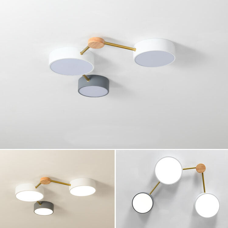 Moderne LED Plafondlamp met Hout en Acryl in een Strak Design