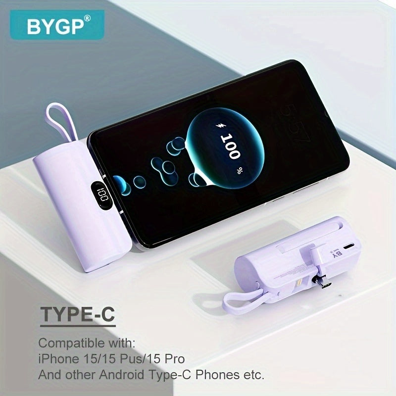 Mini USB-C Powerbank 5000mAh – Snel & Slim Opladen in Zakformaat