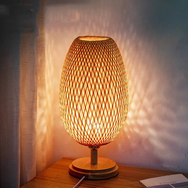 Shiko – Vintage Bamboe Tafellamp voor een Tijdloze Sfeer