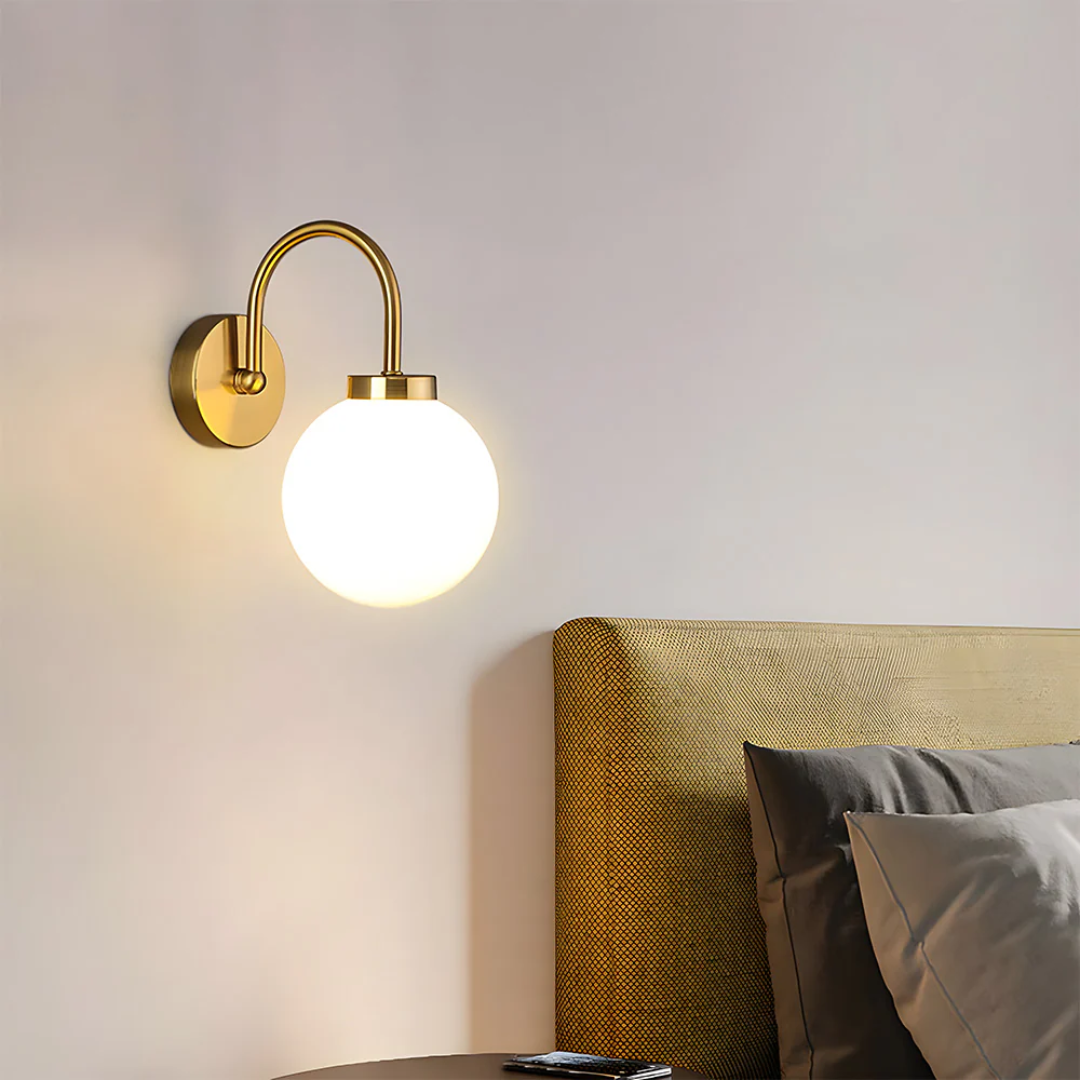 Lumio - Vintage Wandlamp met Glazen Bol en Warme LED Verlichting