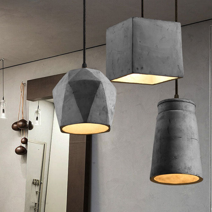 Industriële Cement Hanglamp – Grijs – E27 Fitting