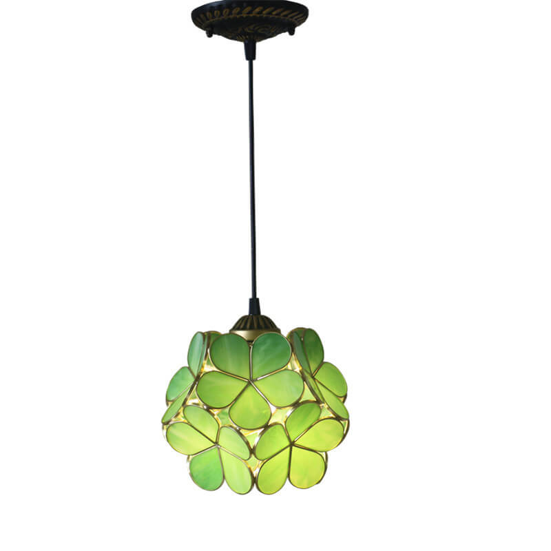 Vintage Glazen Hanglamp – Kleurrijk Handgemaakt Design
