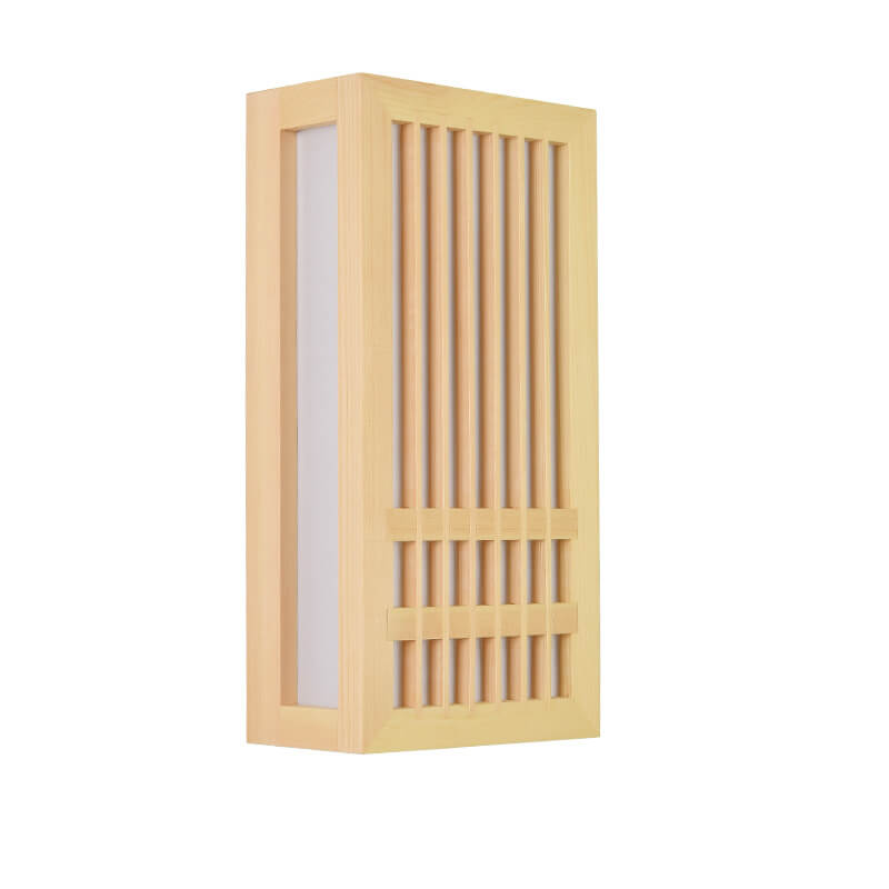 Moderne Houten LED Wandlamp met Beige en Acryl Accenten