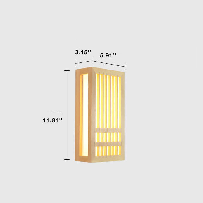 Moderne Houten LED Wandlamp met Beige en Acryl Accenten
