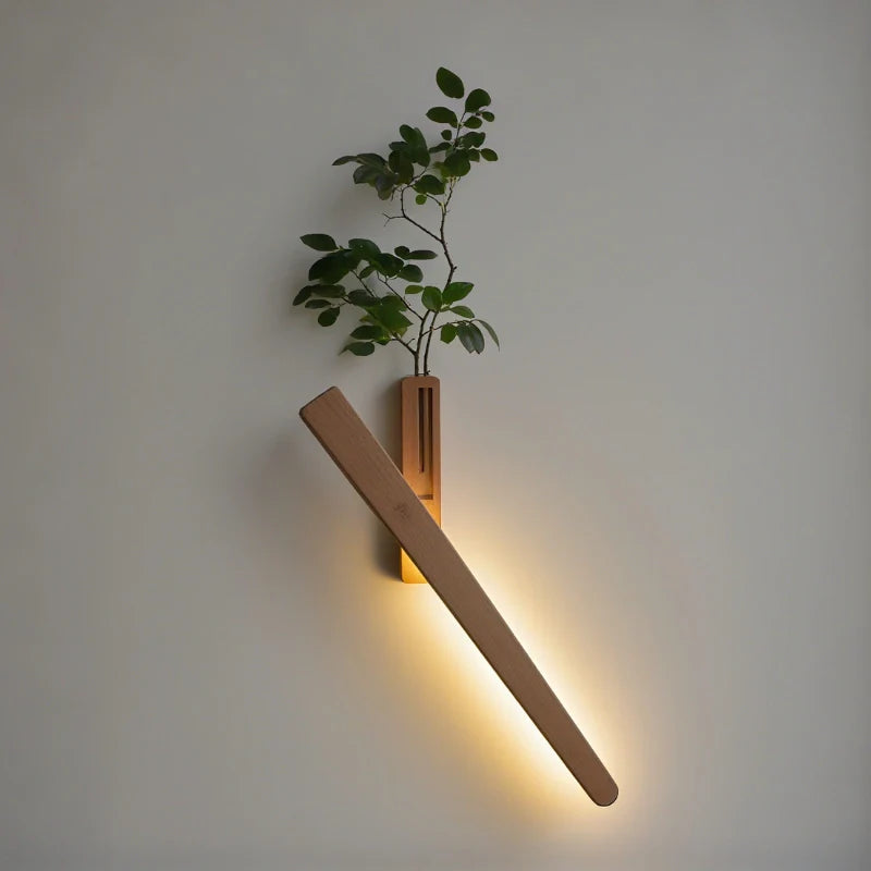Oak – Wandlamp met Houten Design & Ingebouwde Vaas