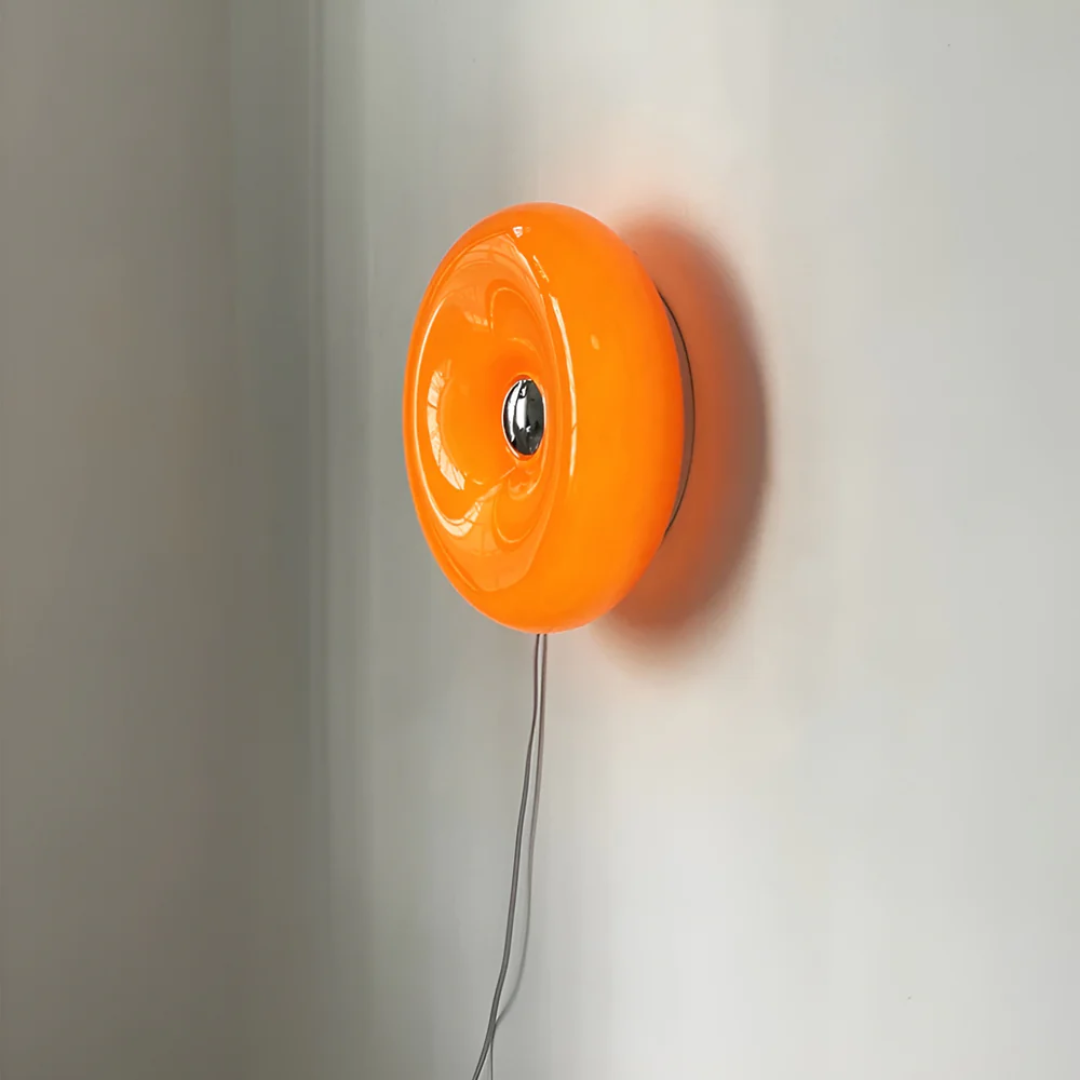 Lumio - Unieke Glazen Wandlamp met Oranje Cirkel Design