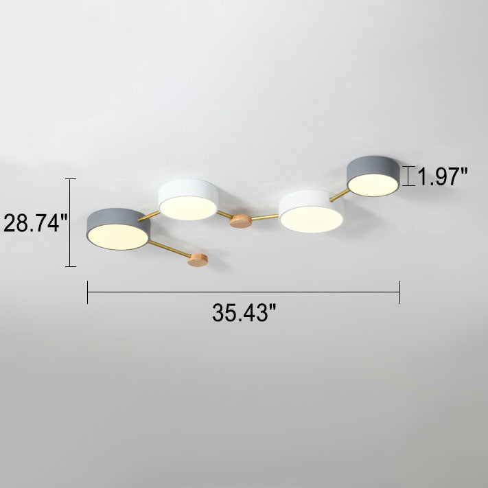Moderne LED Plafondlamp met Hout en Acryl in een Strak Design