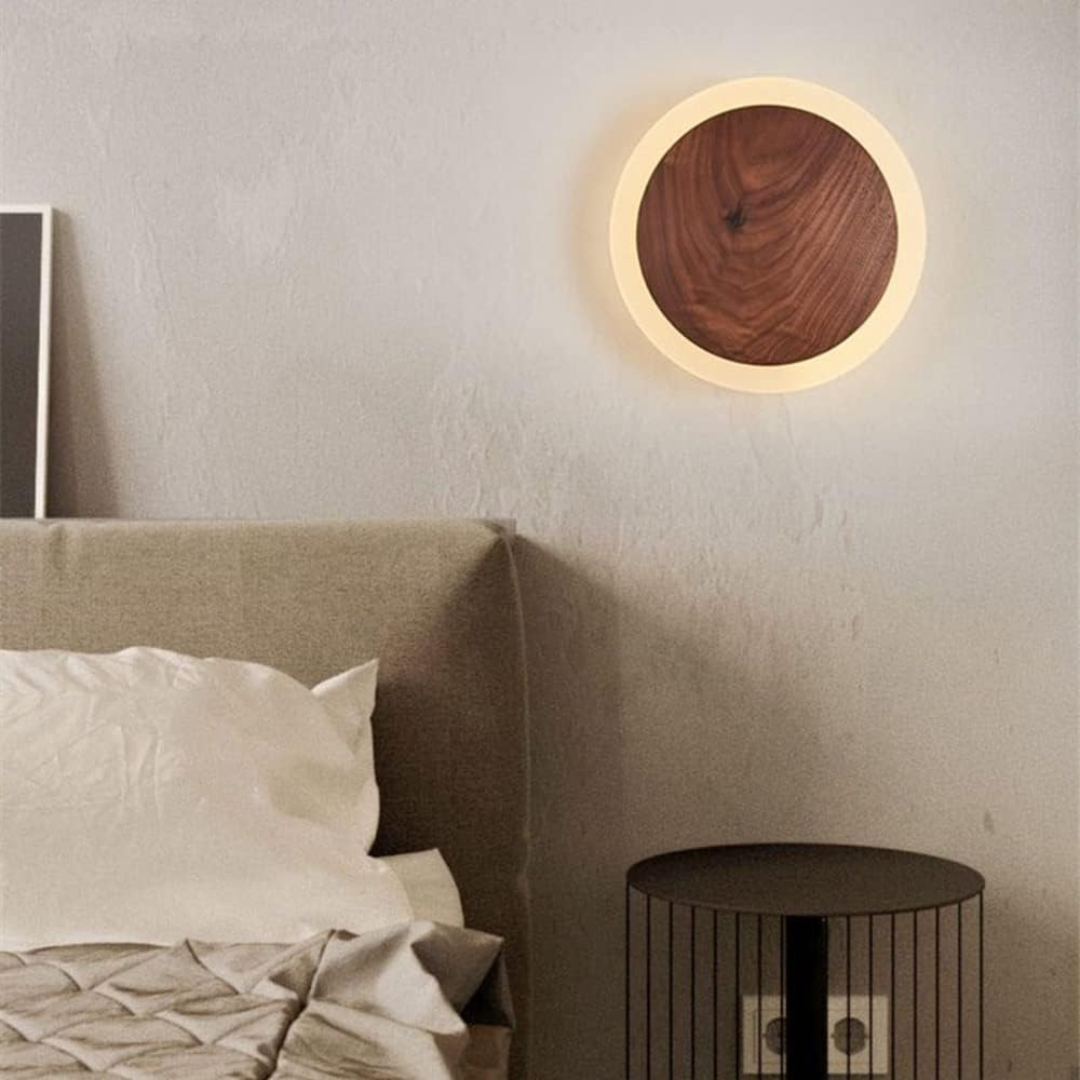 Lumio - Japandi Wandlamp met Hout en Geïntegreerde LED