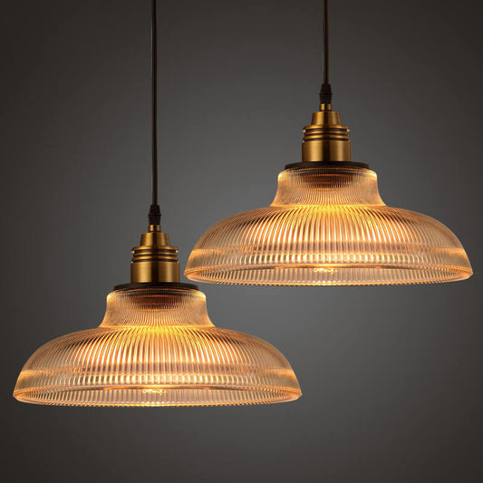 Moderne Glazen Hanglamp – Amber of Doorzichtig met Verstelbaar Snoer