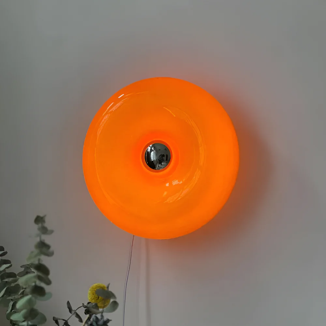 Lumio - Unieke Glazen Wandlamp met Oranje Cirkel Design