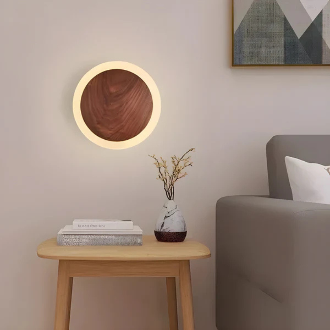 Lumio - Japandi Wandlamp met Hout en Geïntegreerde LED