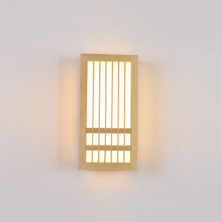 Moderne Houten LED Wandlamp met Beige en Acryl Accenten