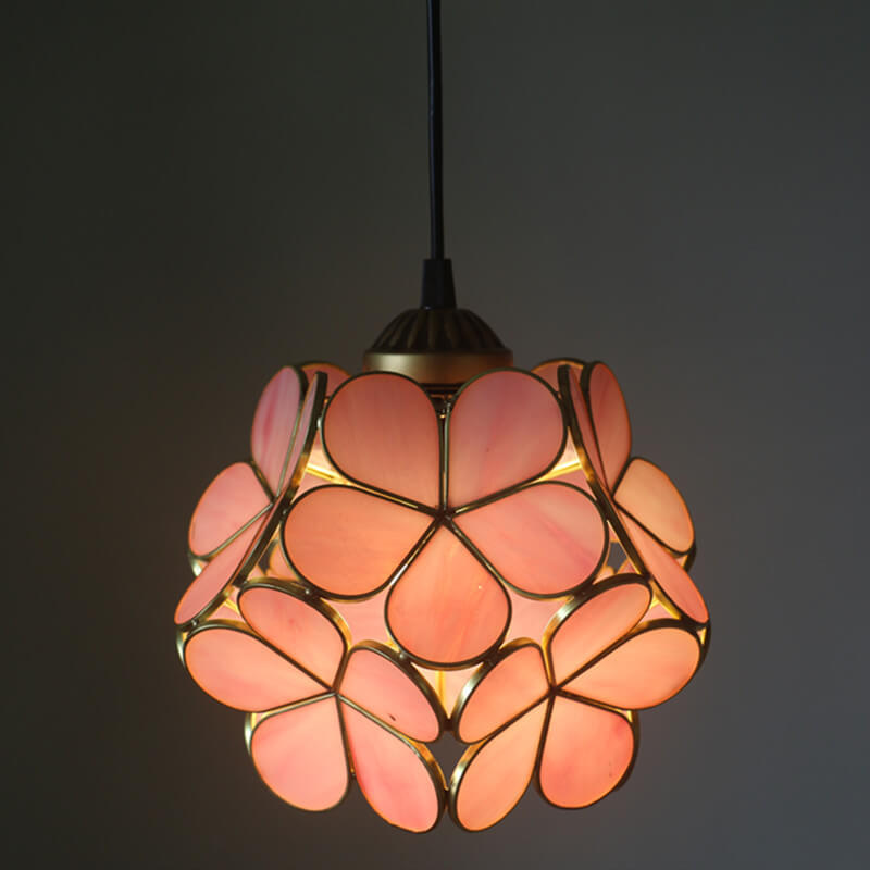 Vintage Glazen Hanglamp – Kleurrijk Handgemaakt Design