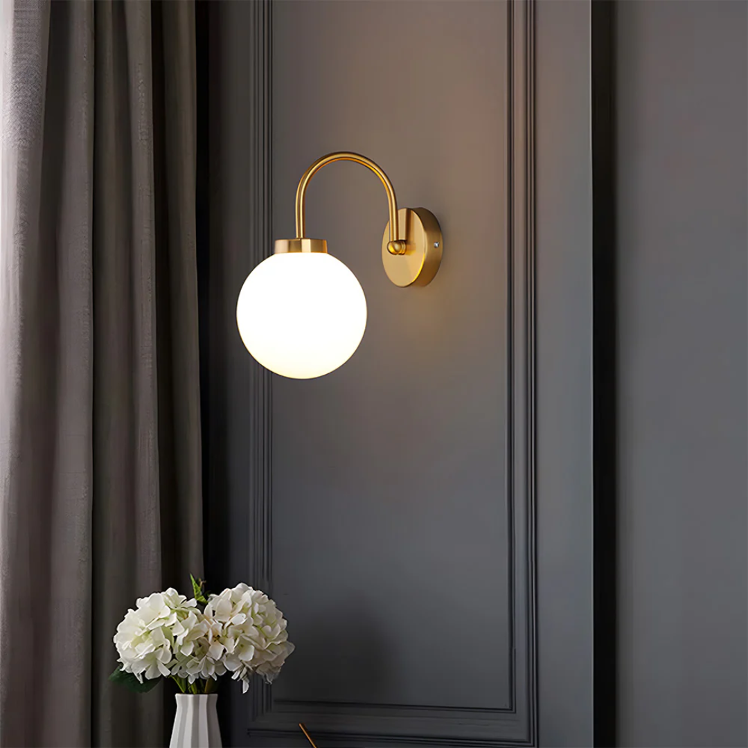 Lumio - Vintage Wandlamp met Glazen Bol en Warme LED Verlichting