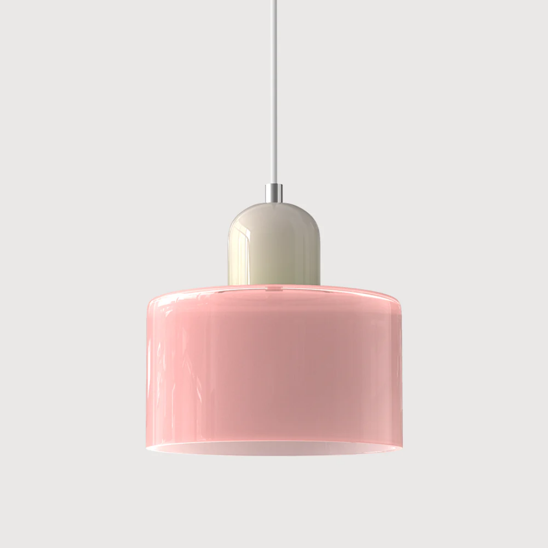 Tusa – Retro Hanglamp met Oranje Glazen Kap & Groene Bovenzijde