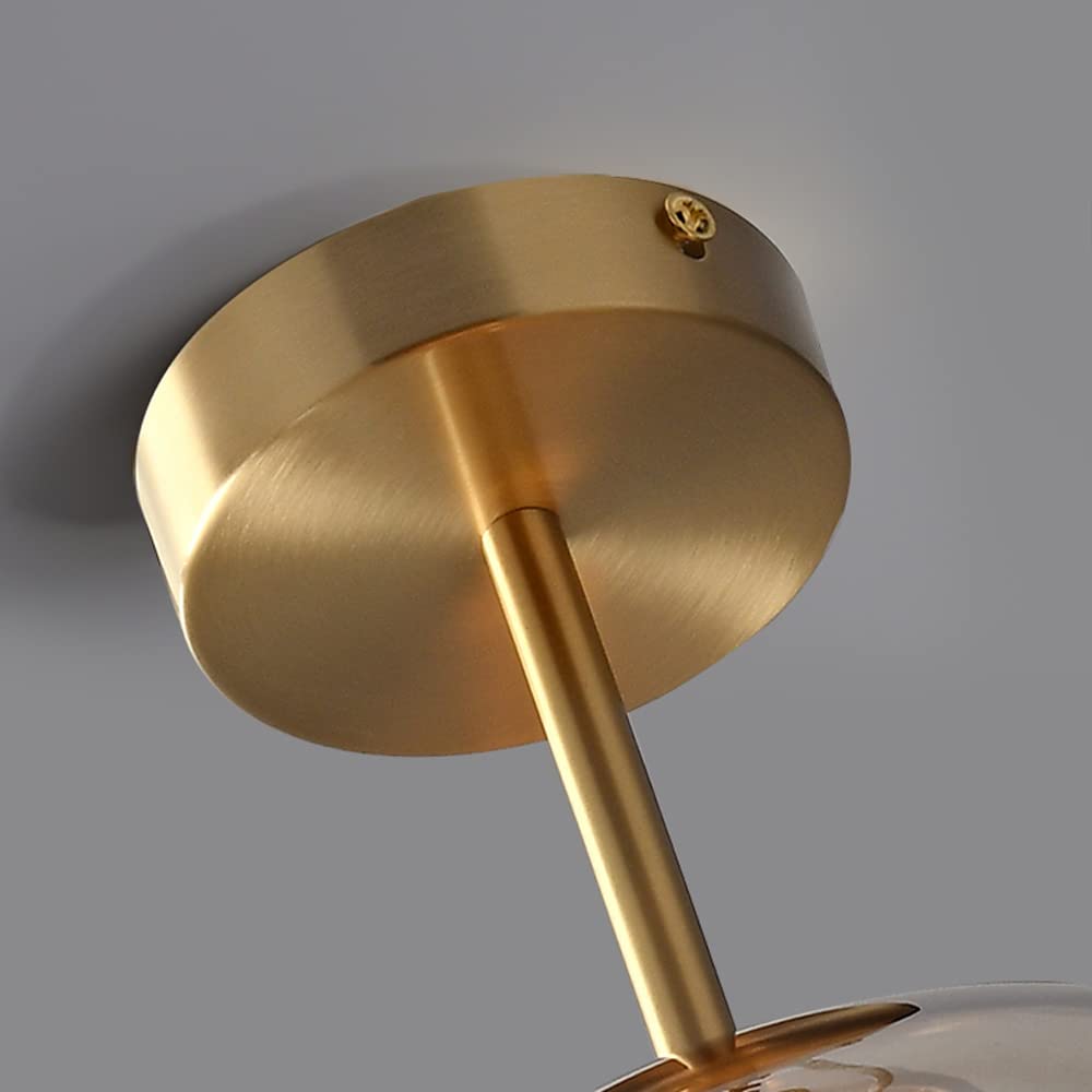 Vörre - Retro Koperen Glas Plafondlamp