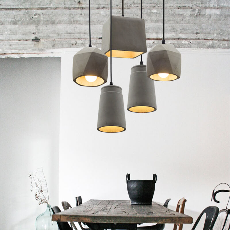 Industriële Cement Hanglamp – Grijs – E27 Fitting