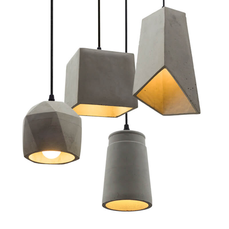 Industriële Cement Hanglamp – Grijs – E27 Fitting