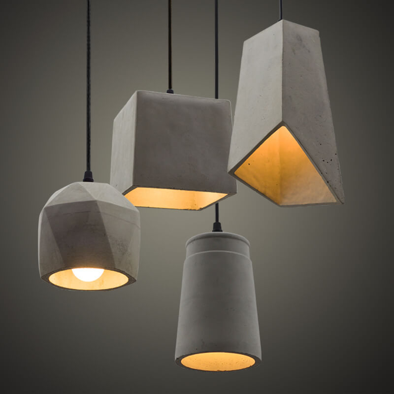 Industriële Cement Hanglamp – Grijs – E27 Fitting