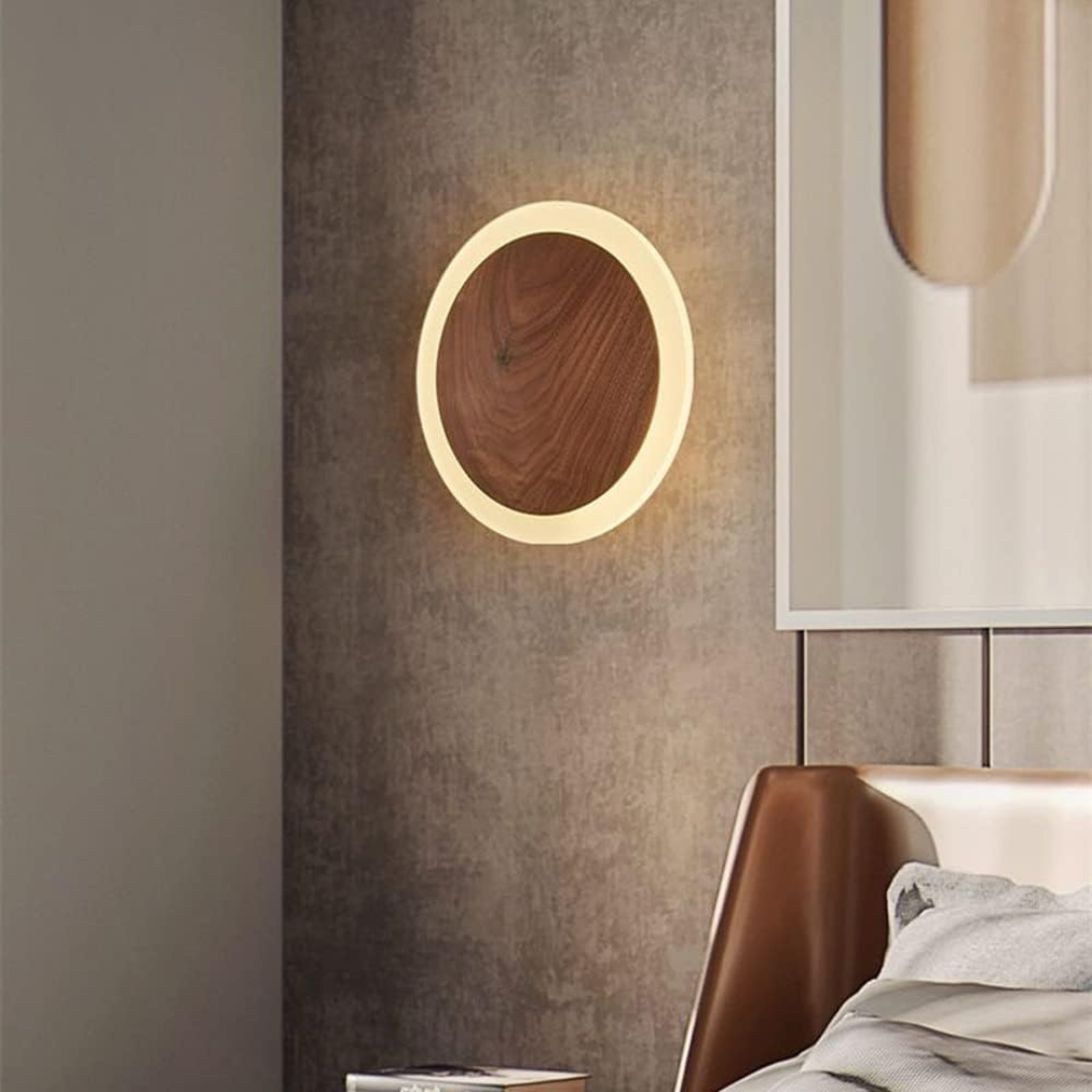 Lumio - Japandi Wandlamp met Hout en Geïntegreerde LED
