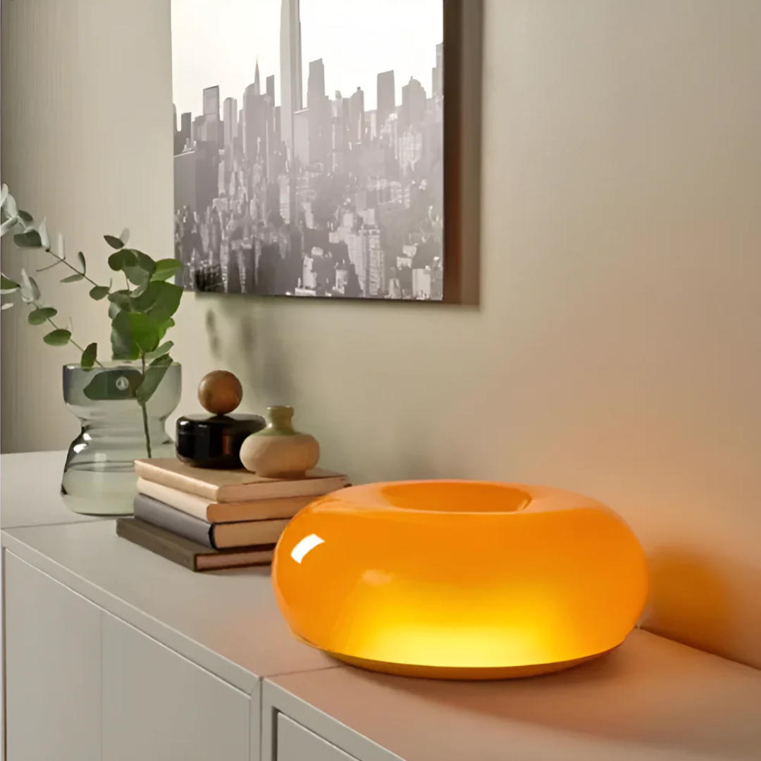 Lumio - Unieke Glazen Wandlamp met Oranje Cirkel Design