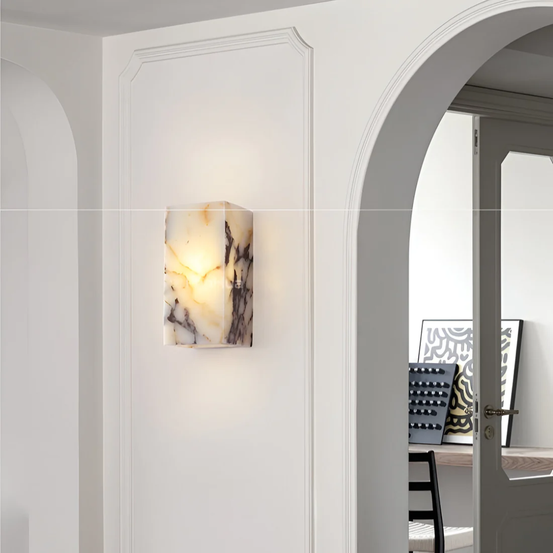 Lumio - Luxe Natuursteen Wandlamp met Warme LED Verlichting