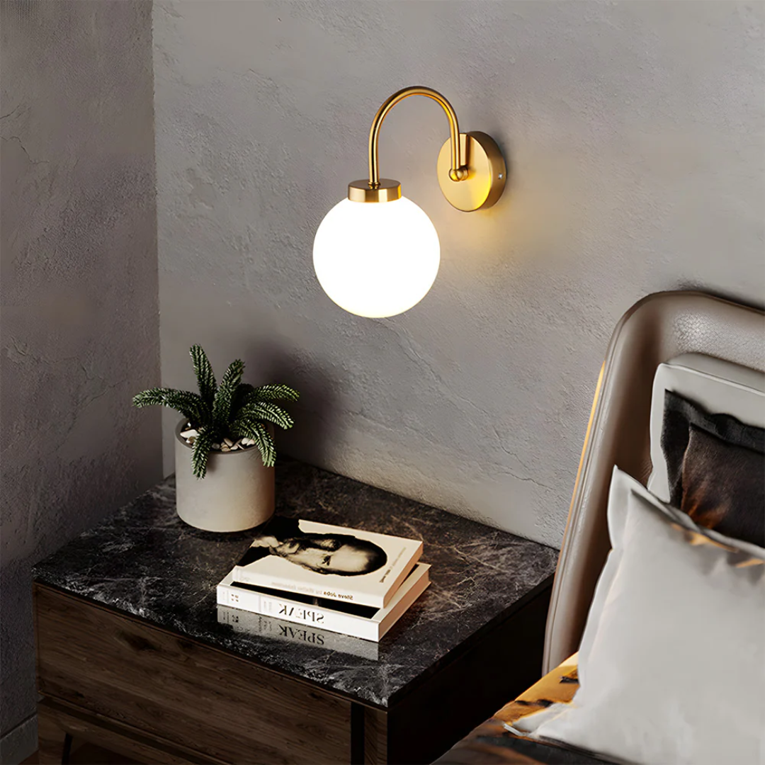 Lumio - Vintage Wandlamp met Glazen Bol en Warme LED Verlichting