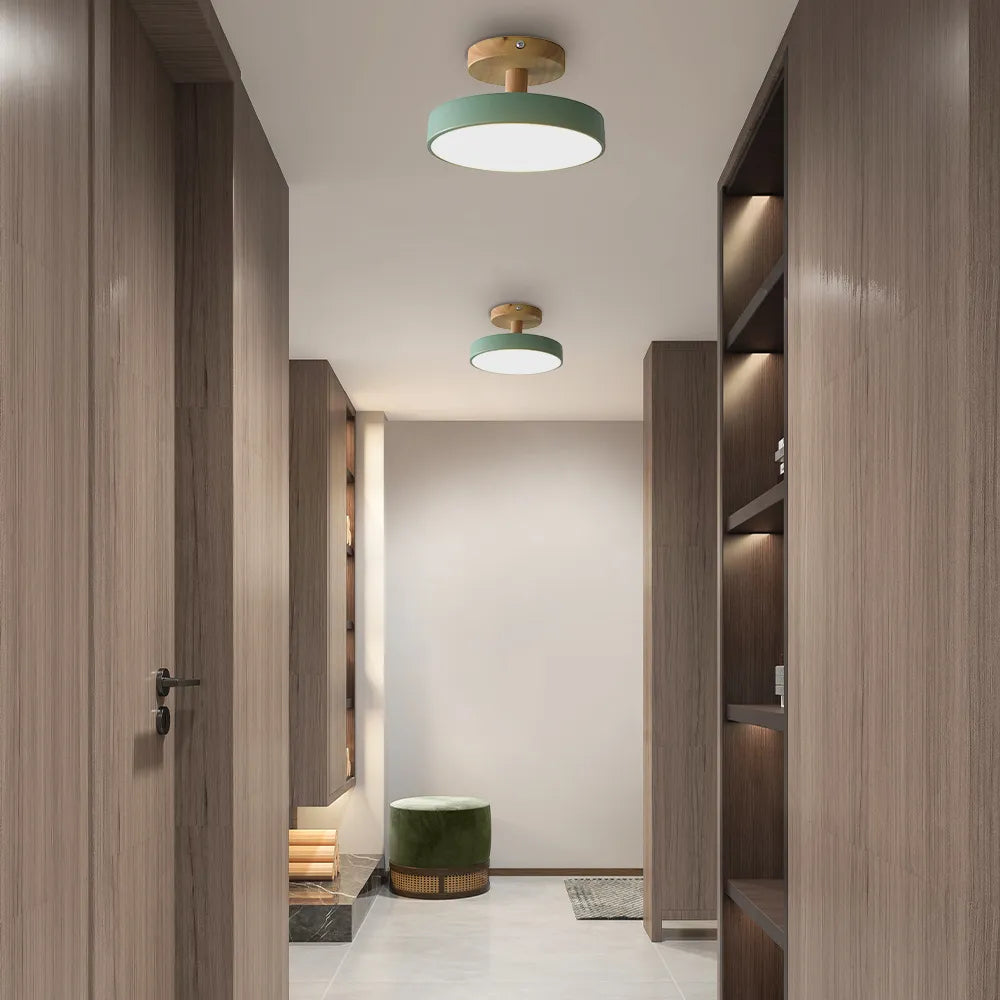 Nörd – Scandinavische Plafondlamp met Houten Basis & Zacht Pastel Design