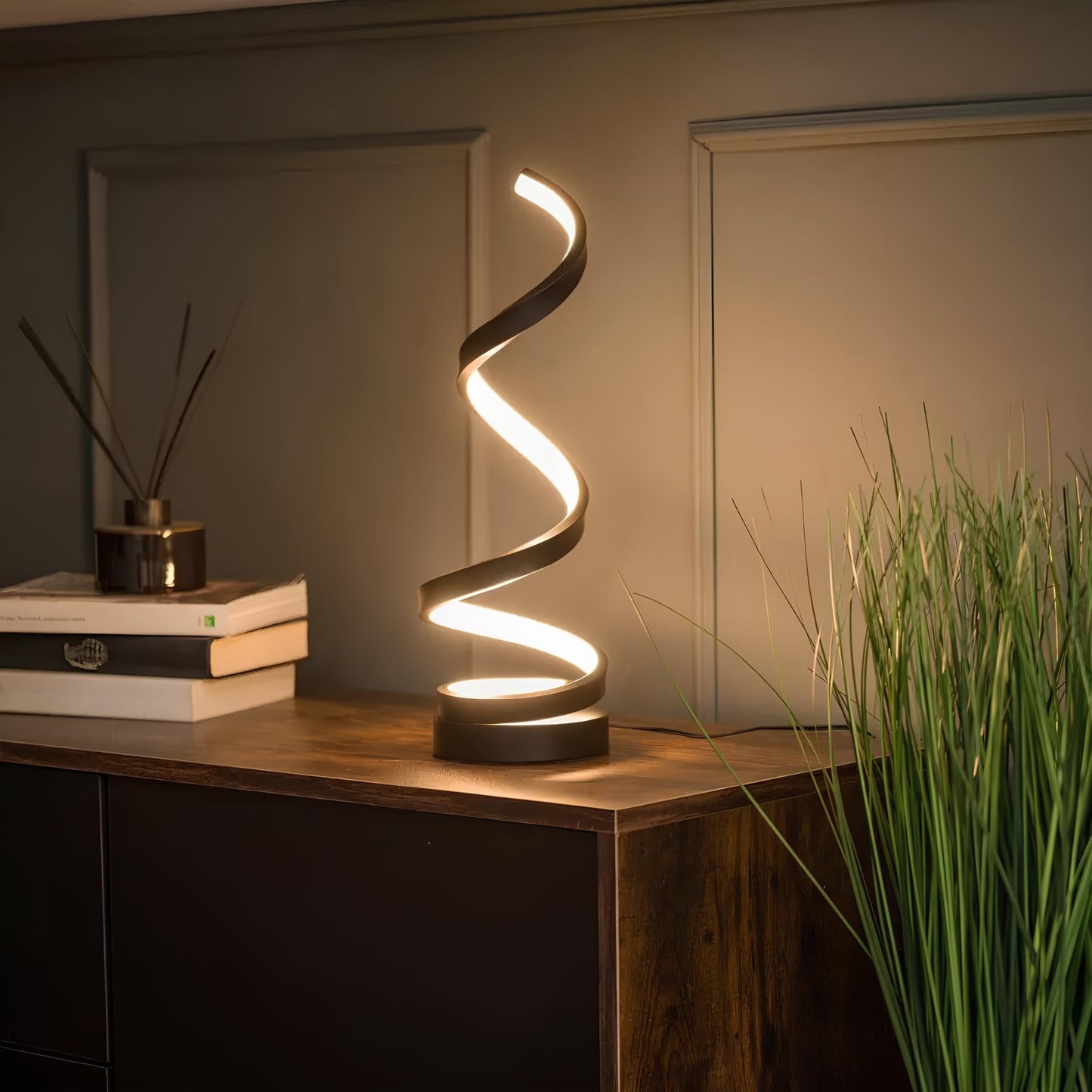 Lumio - Scandinavian Spiral Tafellamp met Dimbaar LED Licht & Modern Design