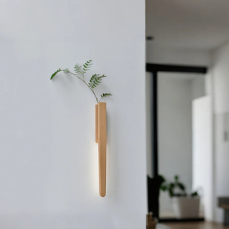Oak – Wandlamp met Houten Design & Ingebouwde Vaas