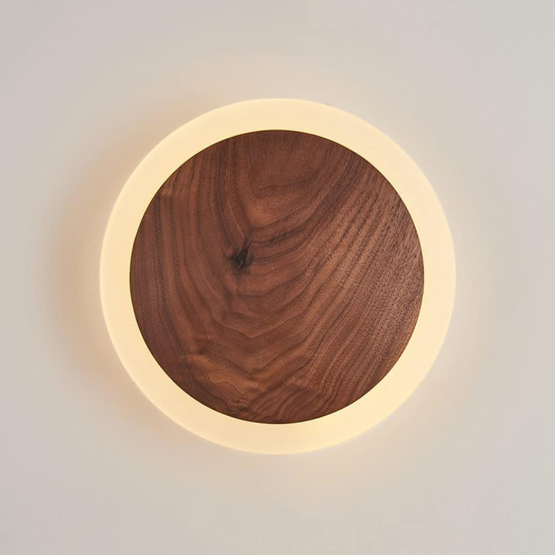 Lumio - Japandi Wandlamp met Hout en Geïntegreerde LED