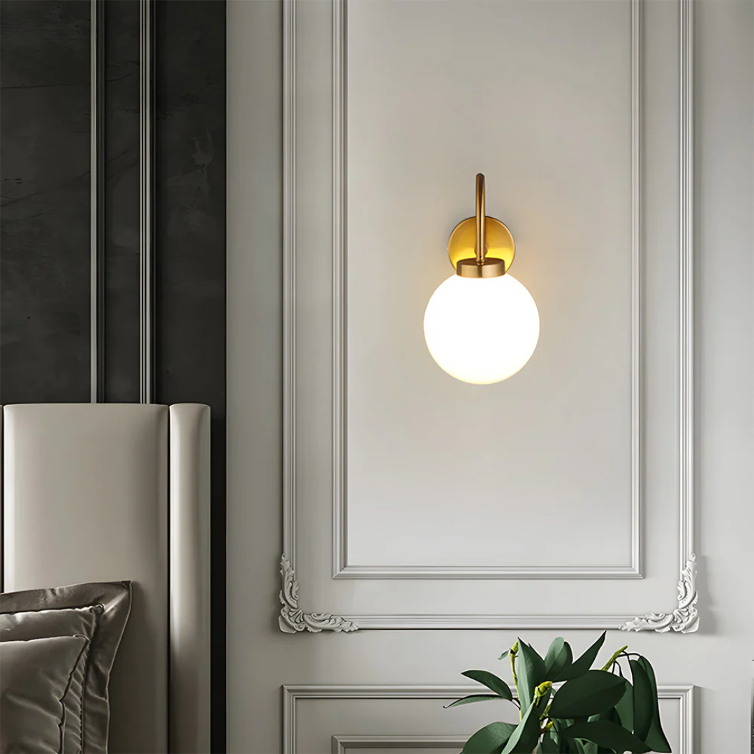 Lumio - Vintage Wandlamp met Glazen Bol en Warme LED Verlichting