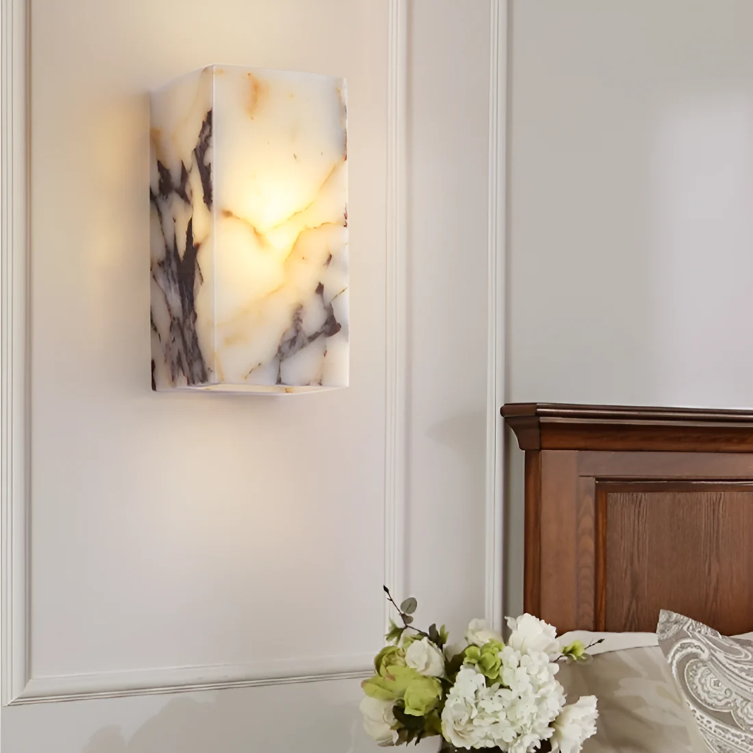 Lumio - Luxe Natuursteen Wandlamp met Warme LED Verlichting
