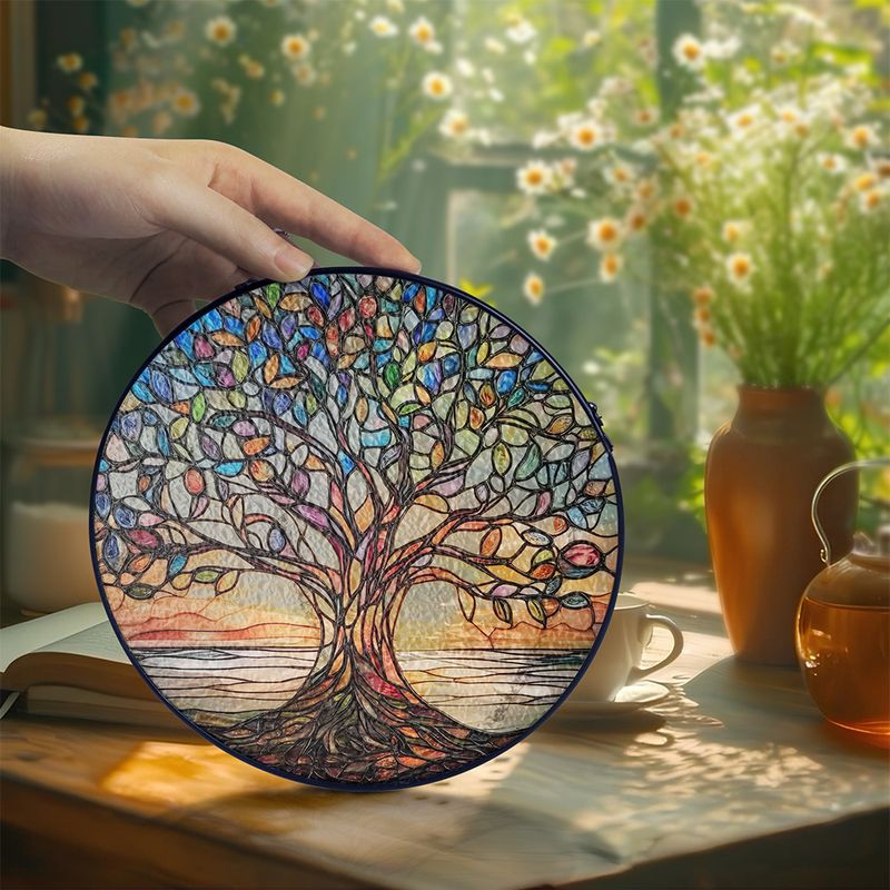 Lumio – Handgemaakte Glas-in-lood Levensboom Zonnevanger