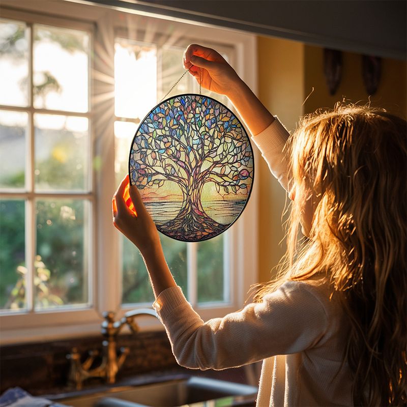 Lumio – Handgemaakte Glas-in-lood Levensboom Zonnevanger
