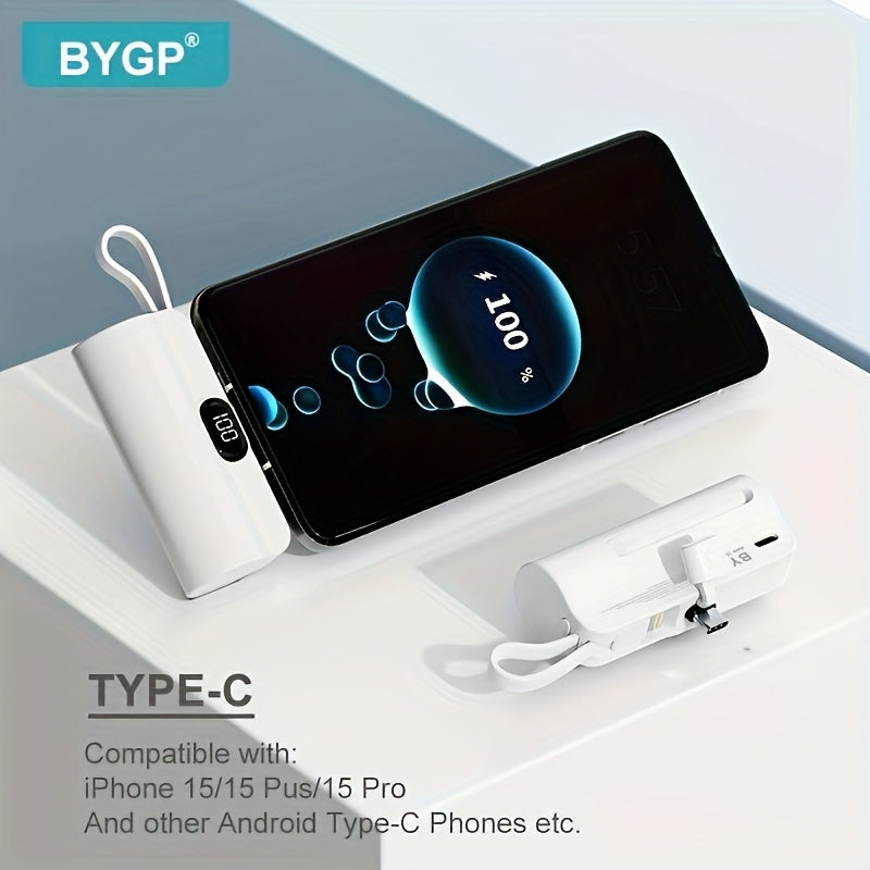 Mini USB-C Powerbank 5000mAh – Snel & Slim Opladen in Zakformaat