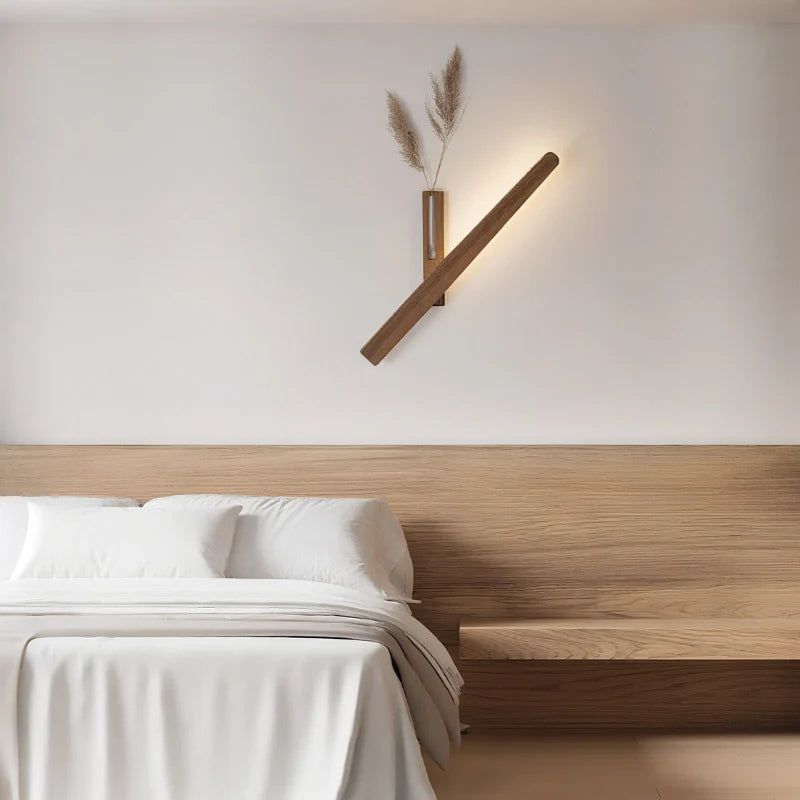 Oak – Wandlamp met Houten Design & Ingebouwde Vaas