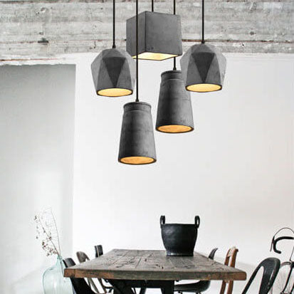 Industriële Cement Hanglamp – Grijs – E27 Fitting
