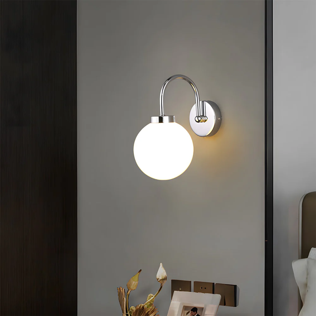 Lumio - Vintage Wandlamp met Glazen Bol en Warme LED Verlichting