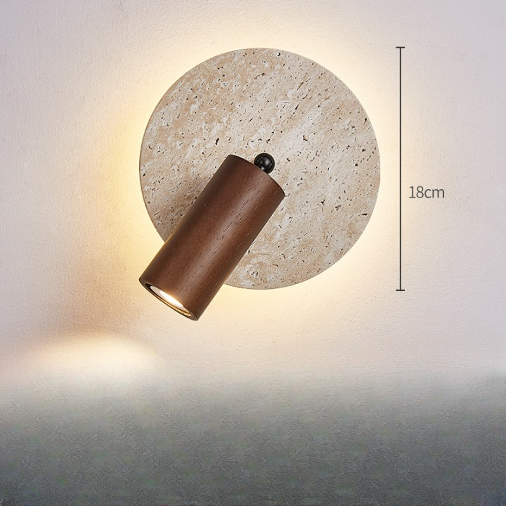 Miro - Luxe Travertijn Wandlamp Draaibaar met LED Sfeerverlichting