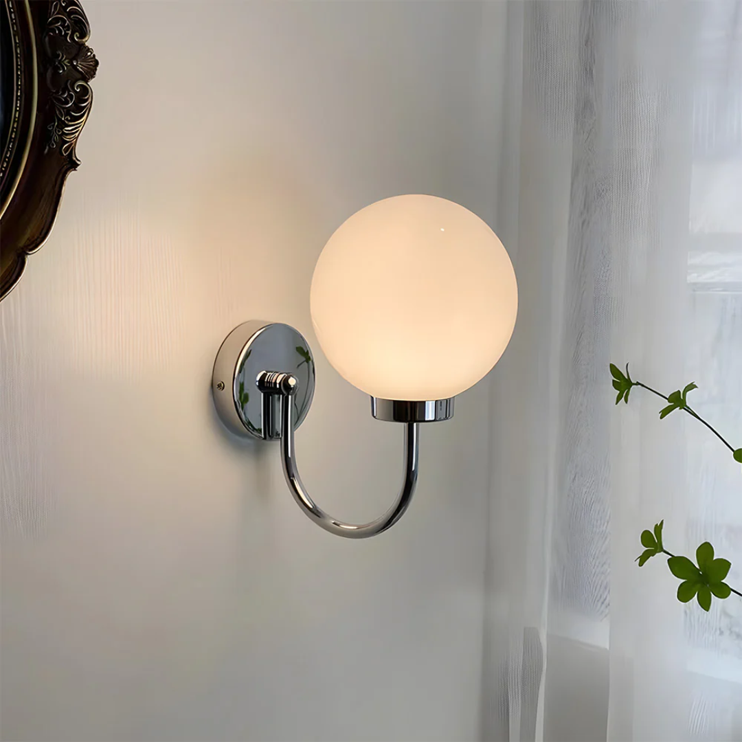Lumio - Vintage Wandlamp met Glazen Bol en Warme LED Verlichting