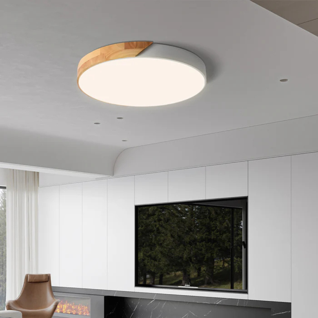 Jens – LED Plafondlamp met Scandinavisch Design van Hout & Acryl