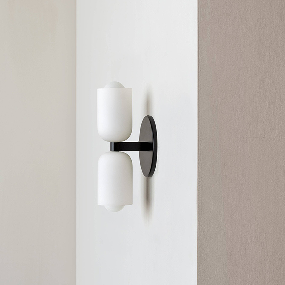 Döle - Moderne Wandlamp met Dubbele Glazen Kappen (E14, Indoor)