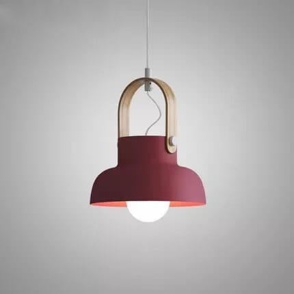 Kleurrijke Moderne Hanglamp – Metaal & Hout met E26 Fitting