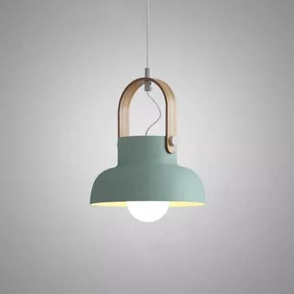 Kleurrijke Moderne Hanglamp – Metaal & Hout met E26 Fitting