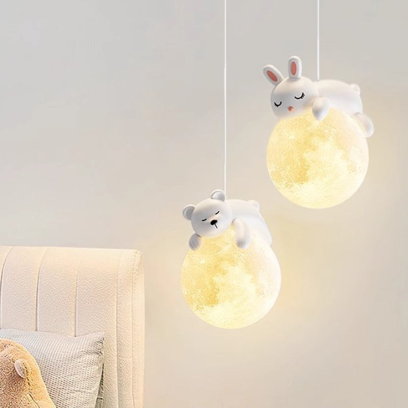 Minimalistische Witte Hanglamp met Cartoon Design – G9 Fitting