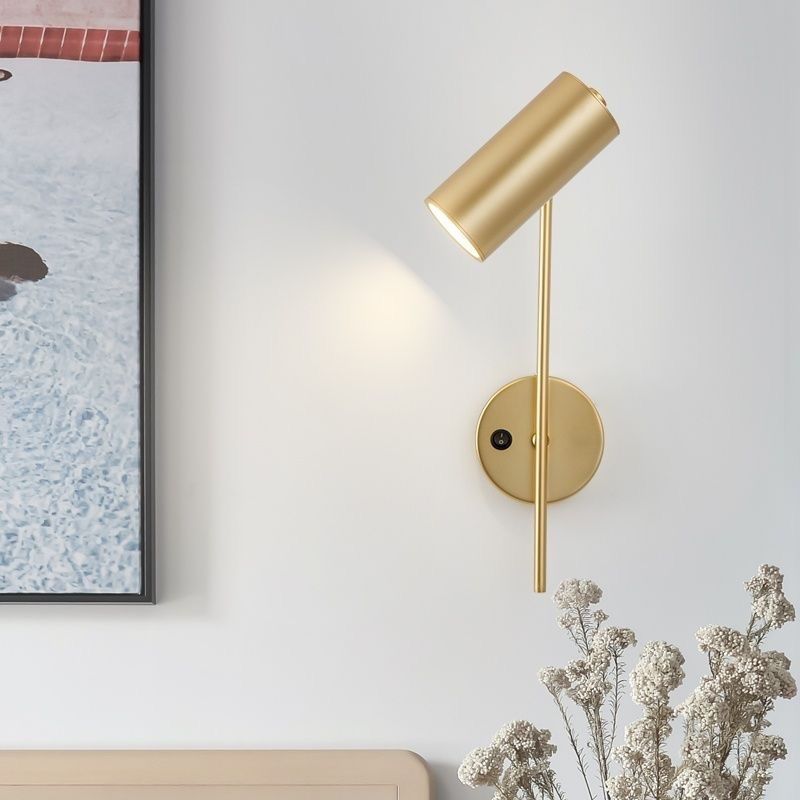 Industriële Draaibare Wandlamp – Zwart of Goud – 1-lichts Cilinderdesign
